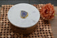 Round Wooden Box with Marble Lid - ring box