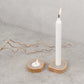 Candle or tealight holder | ash wood, stainless steel